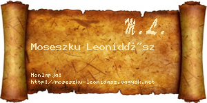 Moseszku Leonidász névjegykártya